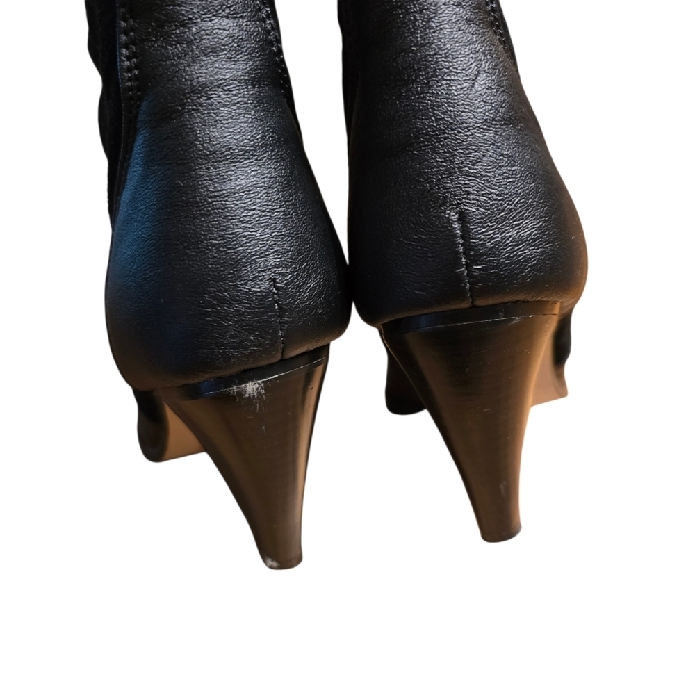 Coastal Black Leather Western Festival Slouch Boots | Metal Toe Rand | Size 8.5 - Picture 7 of 16